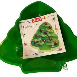 Vintage‎ Jello Christmas Tree Mold With Original Holiday Fun Recipes Pamphlet
